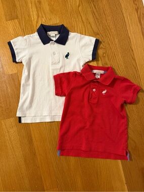 The Beaufort Bonnet Company Kids Polo Set - White with Navy Trim & Red